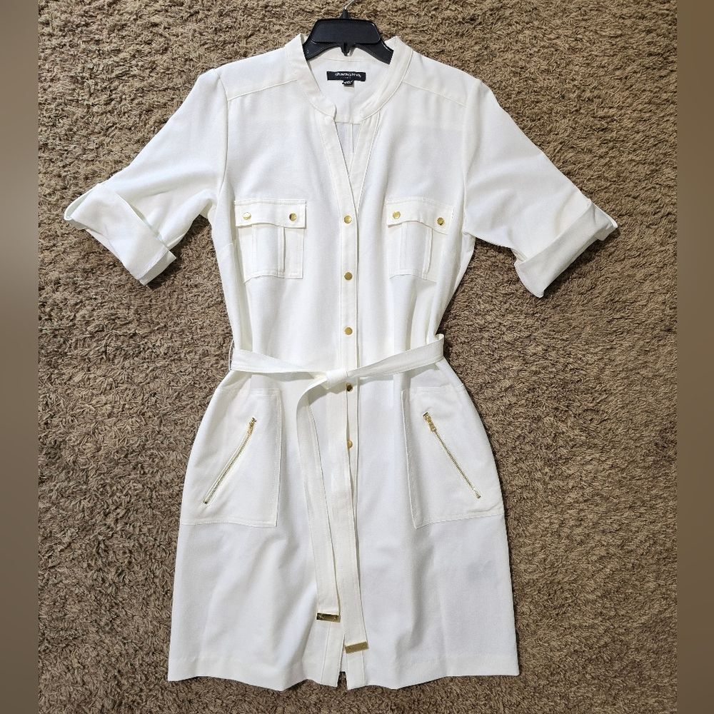 NWOT "Sharagono" dress, size 14, off white. (Light cream)